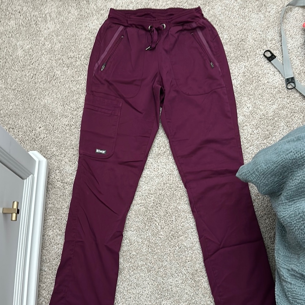 Grey’s Anatomy Burgundy Drawstring Scrub Pants